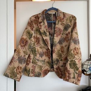 Vintage Liz Claiborne Needlepoint Floral Blazer/Jacket